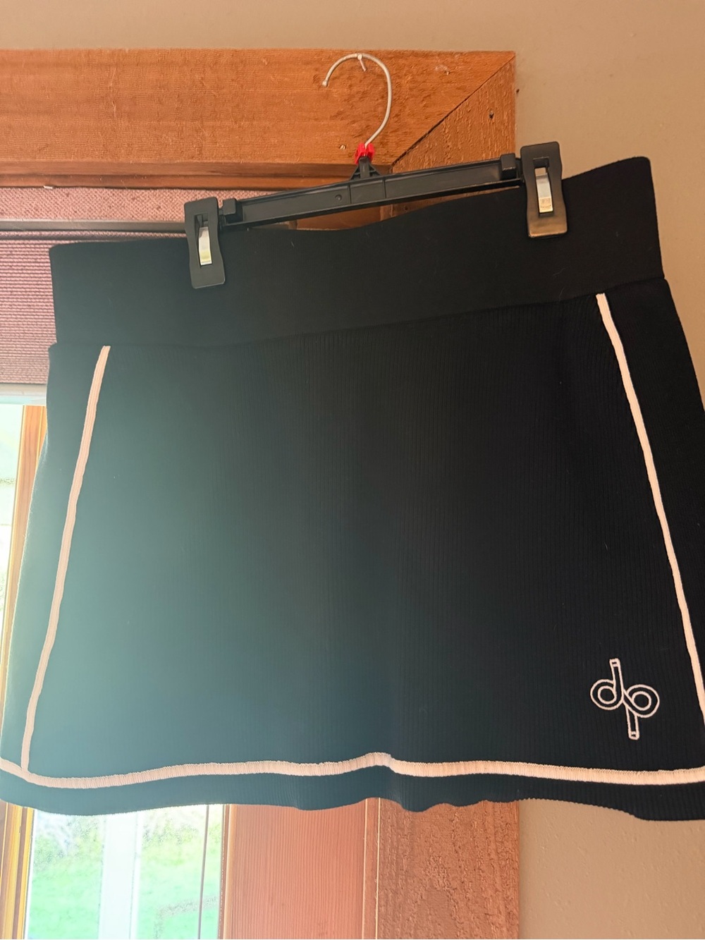Black Mini Skirt with White Trim and Logo